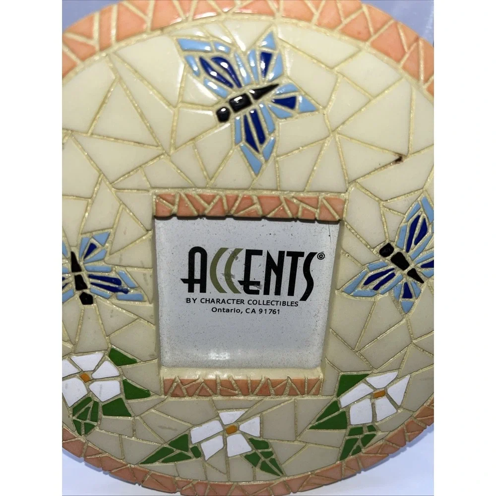Vintage‎ Mosaic Butterfly Daisy Photo Picture Frame